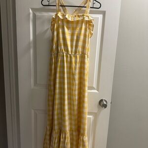 Cat & Jack Yellow and White Checkered Casual Dress